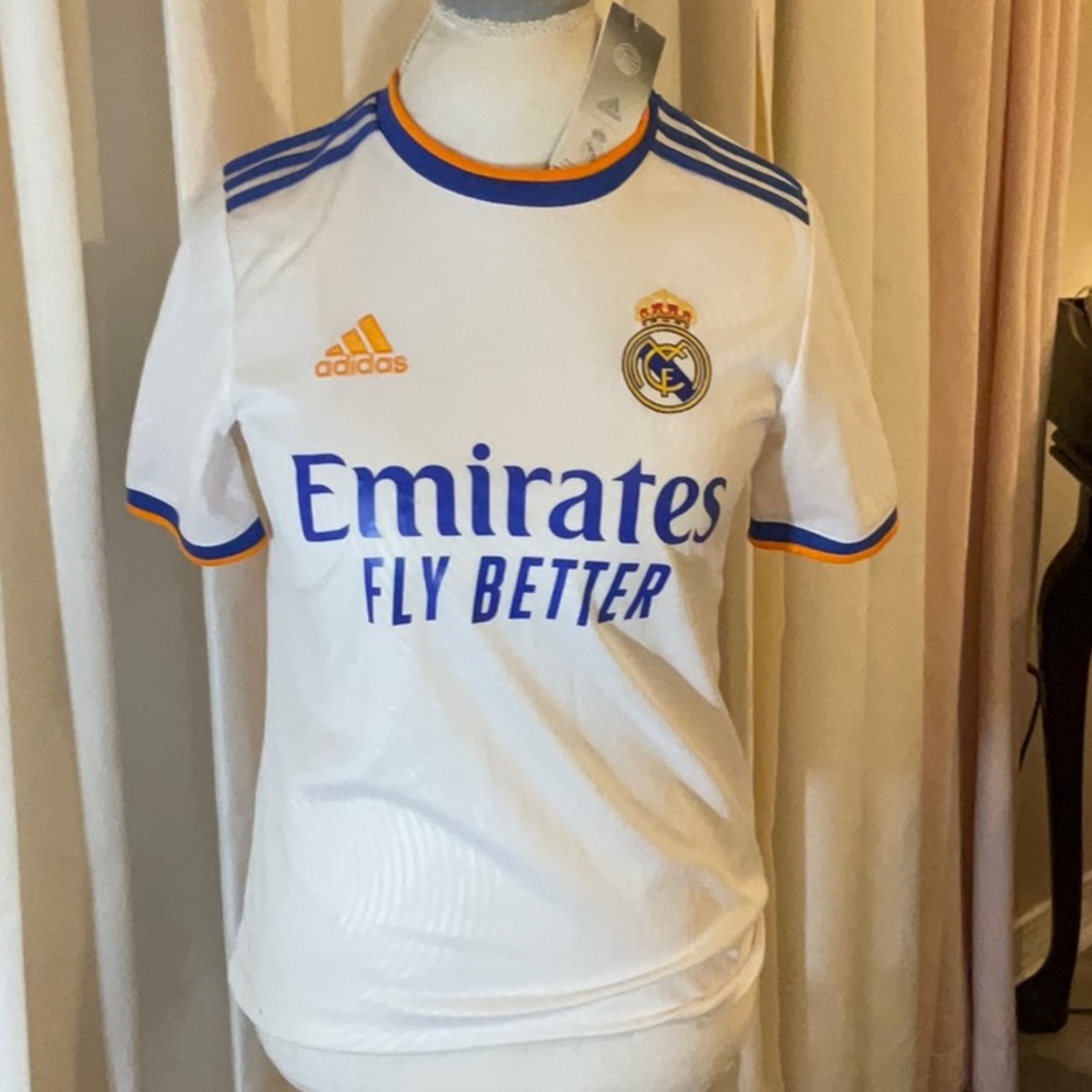 Adidas Real Madrid Emirates Kids White Soccer Jersey